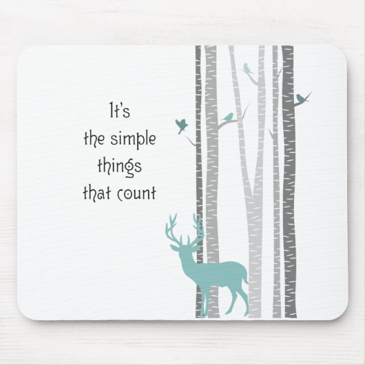 Birch Trees with Deer Simple Things Count Mousepad (Vorne)