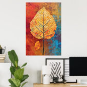 Birch Whimsy: KI-generiertes Fall Leaf Poster (Heimbüro)