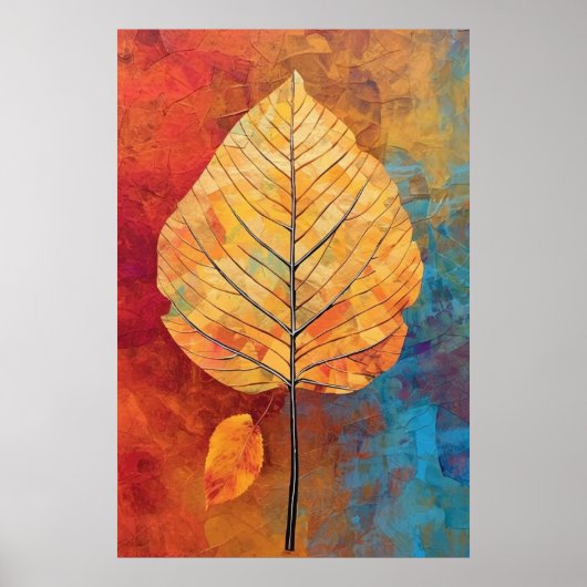 Birch Whimsy: KI-generiertes Fall Leaf Poster (Vorne)