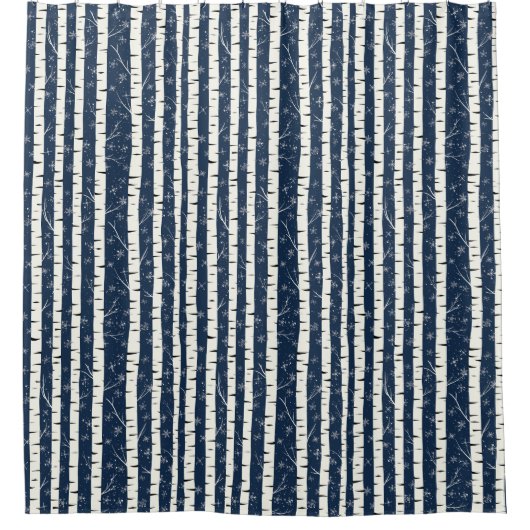 Birch Winter Wonderland Pattern Duschvorhang (Vorderseite)