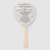 Birch Wood Bark Print 2 Wedding Program Fan Fächer (Vorderseite)
