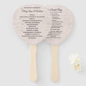Birch Wood Bark Print Wedding Program Fan Fächer (Vorne und Hinten)