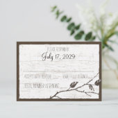 Birch Wood Deer Wedding Response Card RSVP Karte (Stehend Vorderseite)