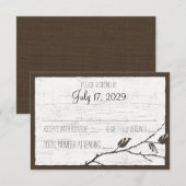 Birch Wood Deer Wedding Response Card RSVP Karte (Vorne/Hinten)