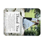 Birch Wood Tree Bark Wedding Foto Vielen Dank Magnet (Horizontal)