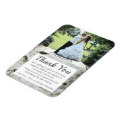Birch Wood Tree Bark Wedding Foto Vielen Dank Magnet (Linke Seite)