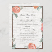 Birch Wood und Rose Hochzeit Einladung (Vorne/Hinten)