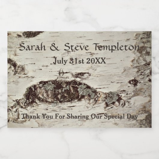 Birch Wood Wedding Mason Jar Labels Lebensmitteletikett (Einzelnes Label)