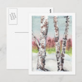 Birch Woods Postcard Postkarte (Vorne/Hinten)