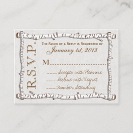 Birch Woods Rustic RSVP Cards (pk 100) Begleitkarte