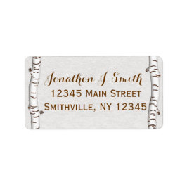 Birch Woods Rustikales Adressetikett