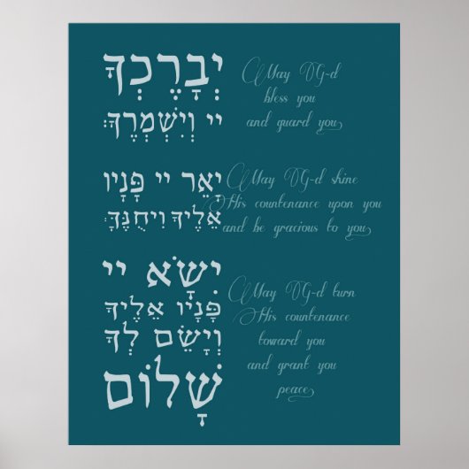 Birchat Kohanim - Priestes Segen Poster (Vorne)