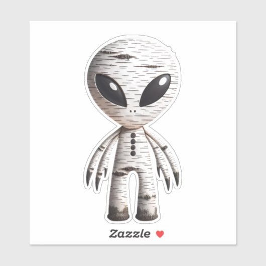 Birchbark Alien Sticker (Blatt)