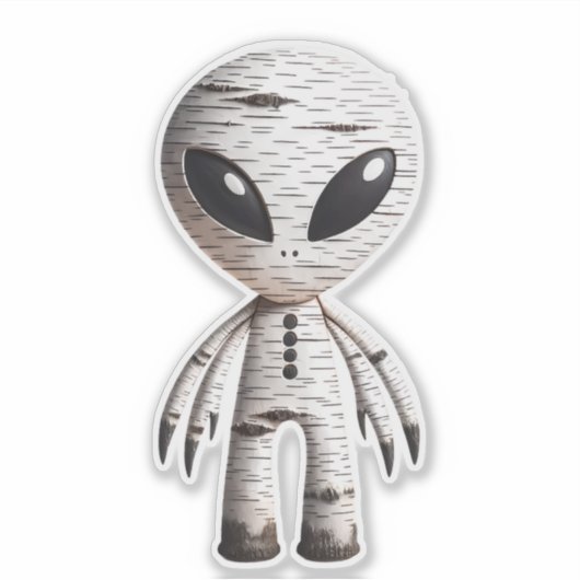 Birchbark Alien Sticker (Vorderseite)