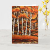 Birches-Grußkarte Karte (Gelbe Blume)
