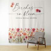 Birches im Hintergrund der Brautparty-Band blühen Wandteppich (Beispiel)