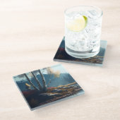 Birches Nordirland-Runde, Birkensicht Glasuntersetzer (Schrägansicht)