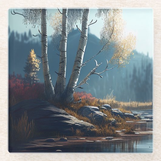 Birches Nordirland-Runde, Birkensicht Glasuntersetzer (Vorderseite)