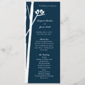 Birchtree Birds Wedding Program Blue Programm (Vorderseite)