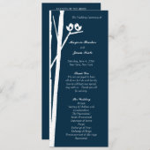 Birchtree Birds Wedding Program Blue Programm (Vorne/Hinten)