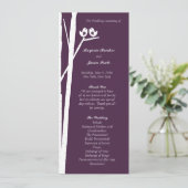 Birchtree Birds Wedding Program Lila Programm (Stehend Vorderseite)