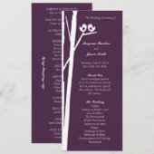 Birchtree Birds Wedding Program Lila Programm (Vorne/Hinten)