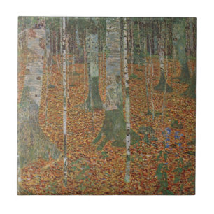 Birchwald von Gustav Klimt, Vintager Jugendstil Fliese