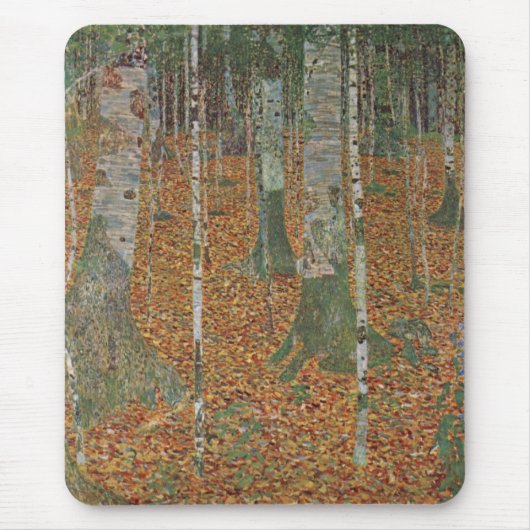 Birchwald von Gustav Klimt, Vintager Jugendstil Mousepad (Vorne)