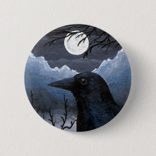 Bird 58 Crow Raven Button