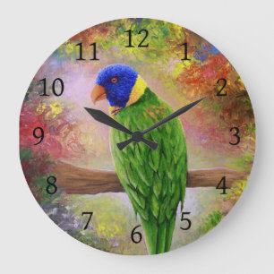 bird 76 multicolor bird große wanduhr