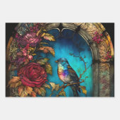 Bird Alcohol Ink Jewel Tones Geschenkpapier Set (Vorderseite)