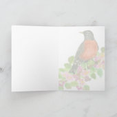 Bird American Robin Hello From Michigan Karte (Innenseite)