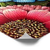 Bird Amid farbige Blume Poster (Ecke)