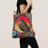 Bird Amid farbige Blume Tasche (Von Nahem)