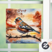 Bird and autumn landscape window cling art print fensteraufkleber (Zuhause)