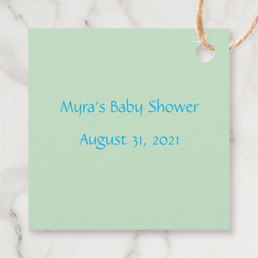 Bird and Blume Babydusche Vielen Dank Geschenkanhänger (Rückseite)