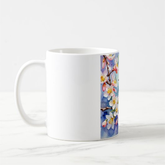 Bird and floral flowers animal art mug kaffeetasse (Links)