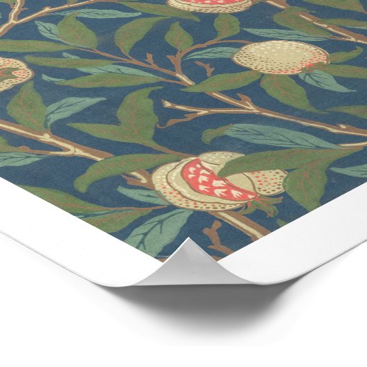 "Bird and Pomegranate"-Tapete-Design, gedruckt dur Poster (Ecke)