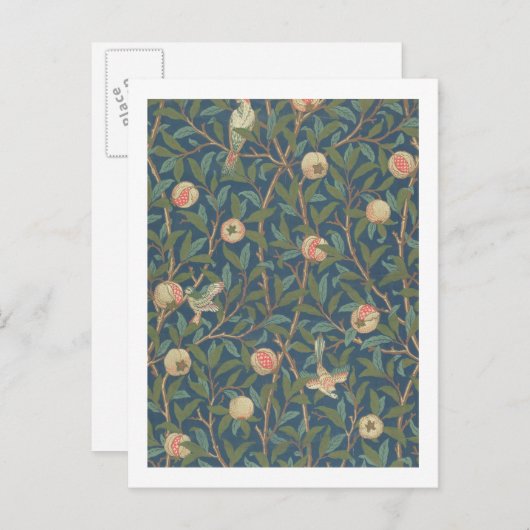 "Bird and Pomegranate"-Tapete-Design, gedruckt dur Postkarte (Vorne/Hinten)