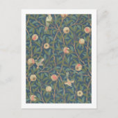 "Bird and Pomegranate"-Tapete-Design, gedruckt dur Postkarte (Vorderseite)