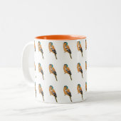 Bird Art Chaffinch Pattern Zweifarbige Tasse (Vorderseite Links)