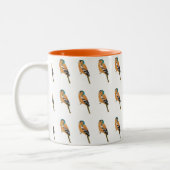 Bird Art Chaffinch Pattern Zweifarbige Tasse (Links)