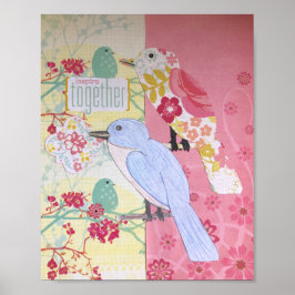 Bird Art Collage Poster