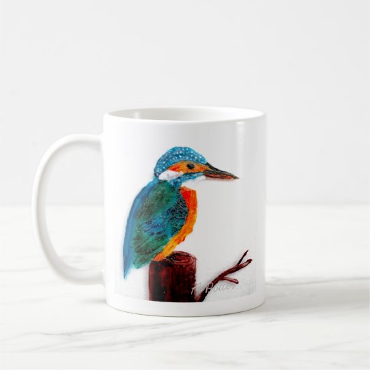 Bird Art Colorful Kingfisher Kaffeetasse (Links)