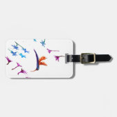Bird Art Floral Hummingbird Custom Gepäckanhänger (Vorderseite horizontal)