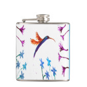 Bird Art Floral Hummingbird Flachmann (Vorderseite)