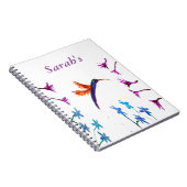 Bird Art Floral Hummingbird Personalisiert Notizblock (Rechte Seite)