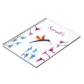 Bird Art Floral Hummingbird Personalisiert Notizblock (Linke Seite)