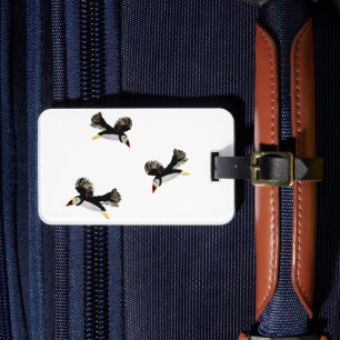 Bird Art Flying Puffins Gepäckanhänger