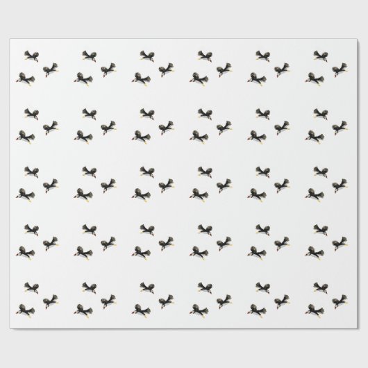 Bird Art Flying Puffins Geschenkpapier (Flach)